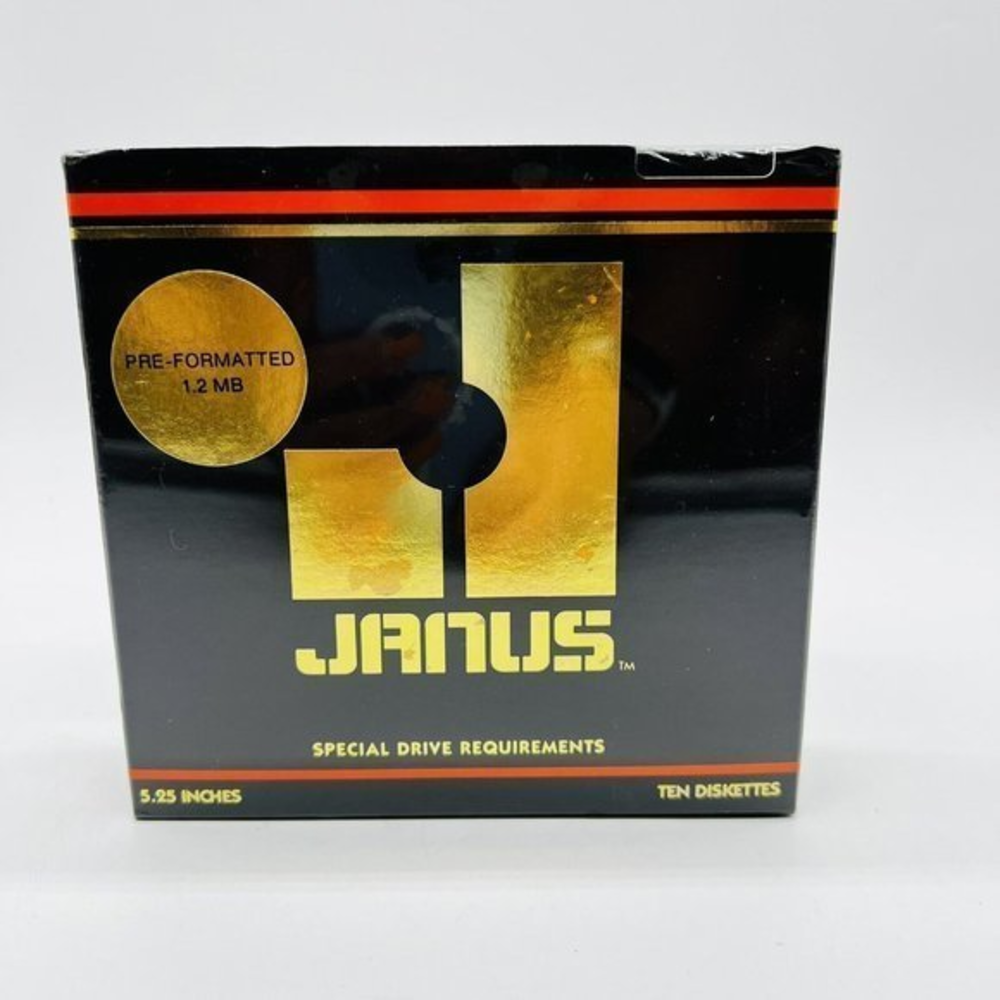 Janus 5.25" Diskettes Pre-formatted 1.2 MB Old Stock SEALED 10 Pack‎ NEW RARE!